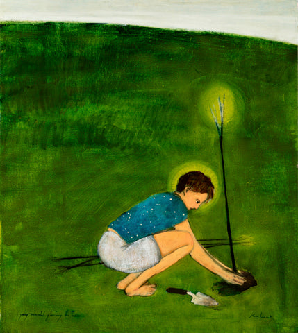 young immortal planting the trees - print