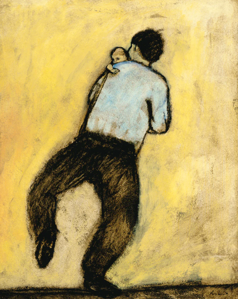Father and son dancing - print