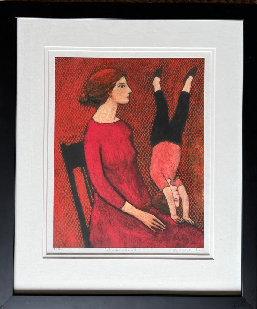 red mother and child