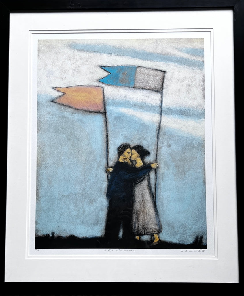 lovers with banners
