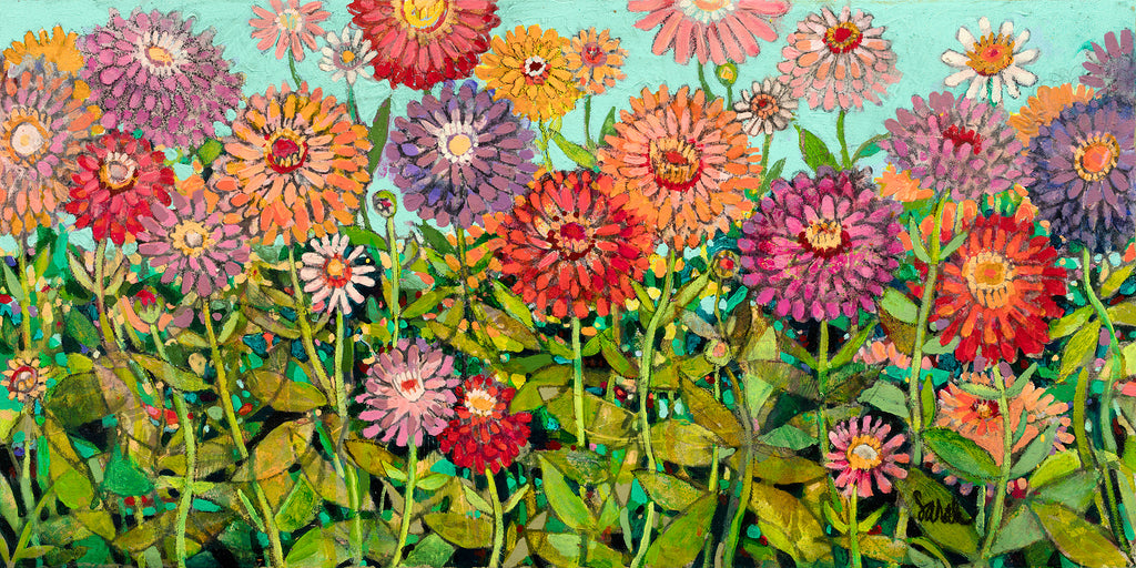 Heirloom Zinnias - giclee