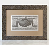 Handshake - relief print