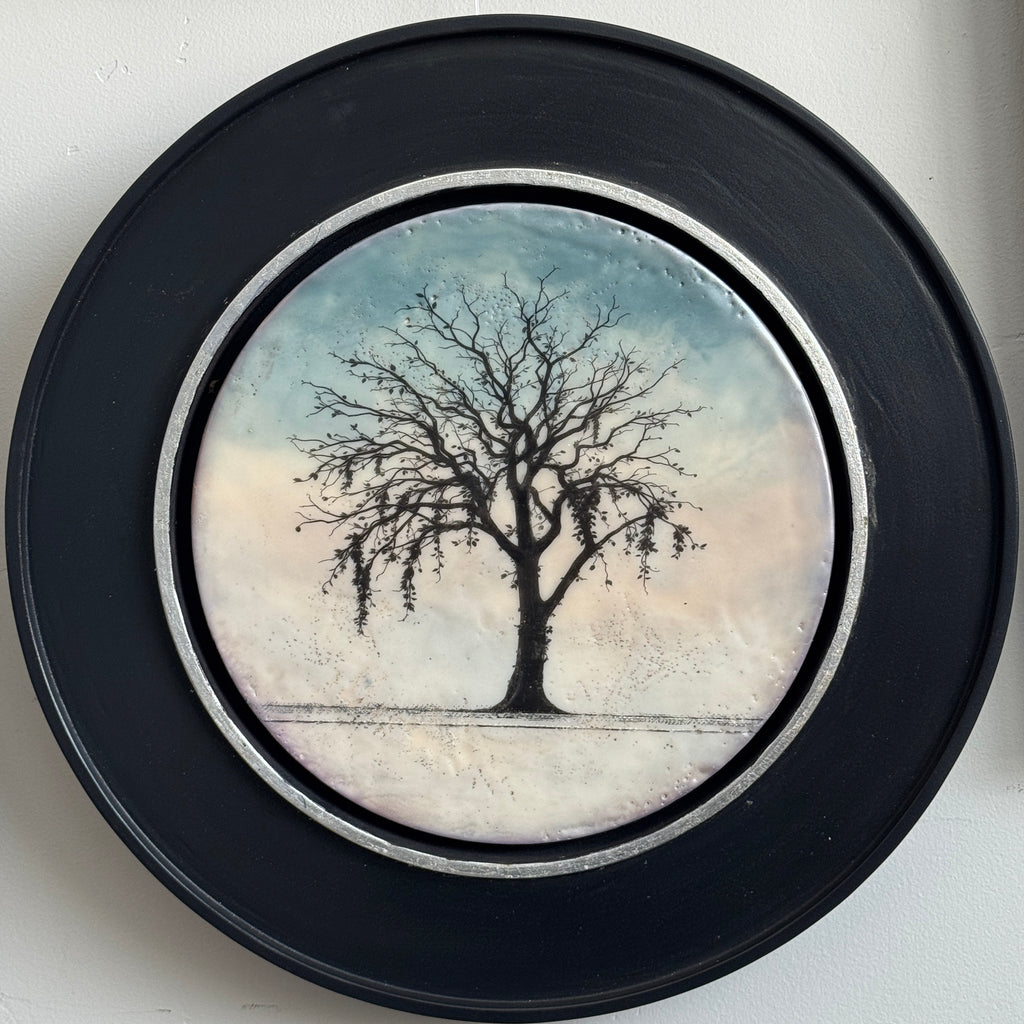 12" circle framed - original