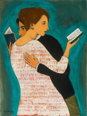 lovers reading - print