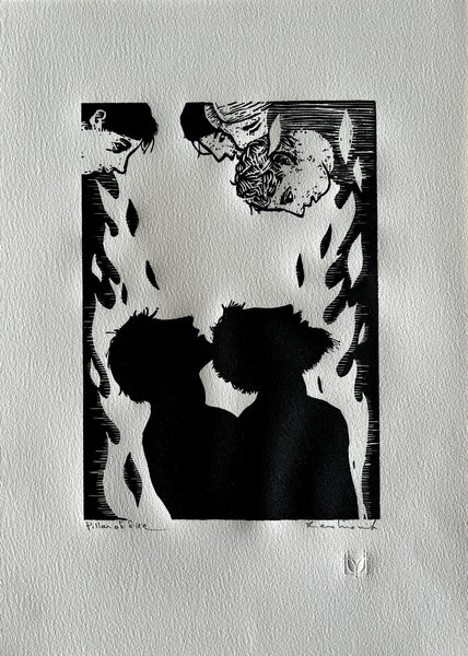 Pillar of Fire - relief print