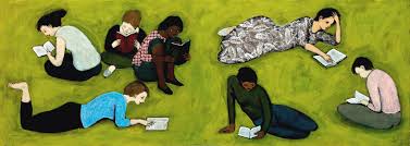 seven women reading - giclee